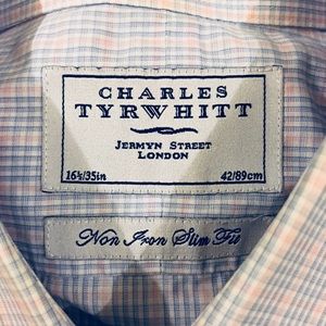 Charles Tyrwhitt Shirts - Charles Tyrwhitt Blue & Pink Plaid Slim Shirt 16.5 Charles Tyrwhitt Shirts - Charles Tyrwhitt Blue & Pink Plaid Slim Shirt 16.5